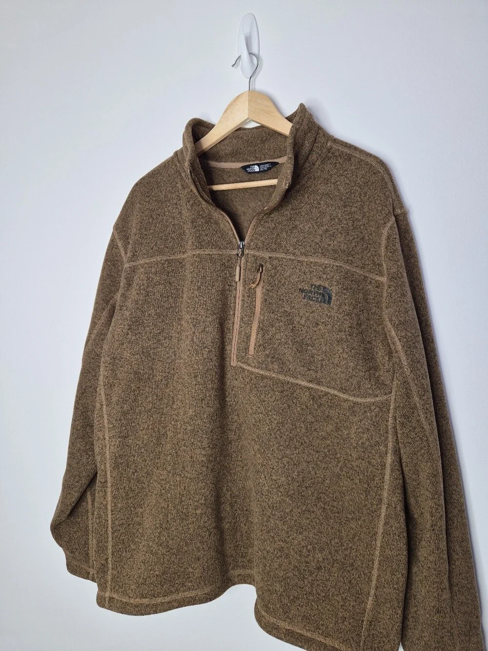 The North Face Gordon Lyons 1/4 Zip Fleece Pullover Jacket Brown Mens XXL